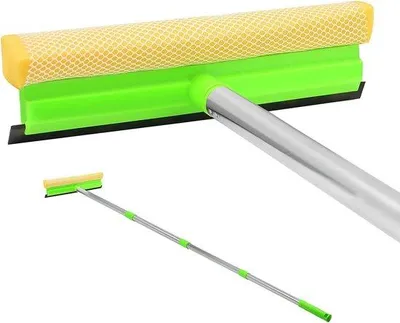 Produktbild von Famanu Fensterabzieher 2 in 1 mit langem Verlängerungsgriff - 58 Zoll