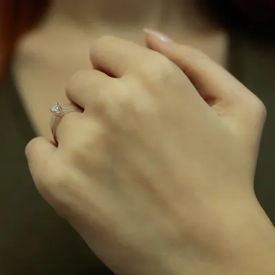 Produktbild von 0,23 Carat Solitär Diamant Ring 14 Karat Weißgold - 51 (16,20 mm)