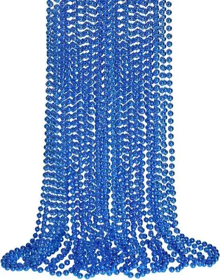Produktbild von Blauer Perlenkettensatz - Partykette - Dekoration - 12er Pack - 83 cm - Blauw
