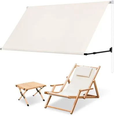 Immagine prodotto di Tenda da sole per balcone beige, 200x150 cm, con sistema di fissaggio a catena