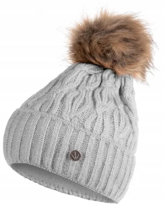 Produktbild von HEYO Damen Mütze für Winter | Fleece Futter | Strickmütze Warme Beanie | Wintermütze mit Bommel H22510 (Grau)