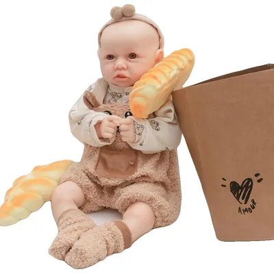 Image de Poupée bébé réaliste, fabriquée en silicone de haute qualité, offrant confort et sécurité, de couleur ivoire, de 30 à 50 cm
