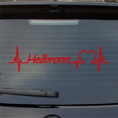 Produktbild von Heckscheibenaufkleber Heilbronn Herzschlag Puls Stadt Liebe 55x14 cm Rot Auto Aufkleber Sticker