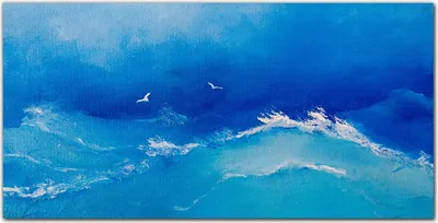 Produktbild von Coloray Bild aus Acryl 120 cm x 60 cm - Küche Wanddekoration Dekoration Wohnzimmer Gehärtetes Acryl Acrylblock mit Bild - Seevögel Himmel Wellen