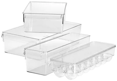 Produktbild von 4-teiliges Set transparenter Kunststoff Organizer für Schubladen und Schränke