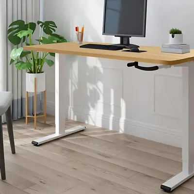 Produktbild von Manuell höhenverstellbares Tischgestell | Schreibtischgestell mit Kurbel 71-121 cm, ohne Tischplatte, Tragfähigkeit bis 70 kg