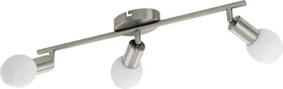 Produktbild von EGLO LED Spot VEDRA 1, 3-flammige Deckenleuchte, Deckenstrahler aus Stahl und stiniertem Glas, Flurlampe innickel-matt und weiß, warmweiß