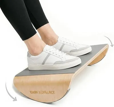 Imagen del producto de Tabla de equilibrio 2 en 1 para adultos, hecha de madera, ideal para entrenar el equilibrio. Funciona como tabla de equilibrio y como tabla inclinada. Adecuada para gimnasios, entrenamientos en casa o en la oficina. Soporta hasta 160 kg. (42 x 29 x 10 cm)