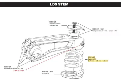 Productafbeelding van Vervangingsonderdeel: Set afstandhouders - LOOK, model E 765/Gravel, voor stuurpen