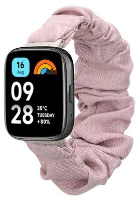 Produktbild von kwmobile Ersatz Armband kompatibel mit Xiaomi Redmi Watch 3 Active / Redmi Watch 3 Lite - Smartwatch Scrunchie Haargummi Design Lavendel - Innenmaße
