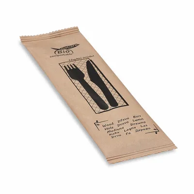 Produktbild von 300x -Nature Holz Besteck Set biologisch abbaubar 3-teilig hyg. verpackt