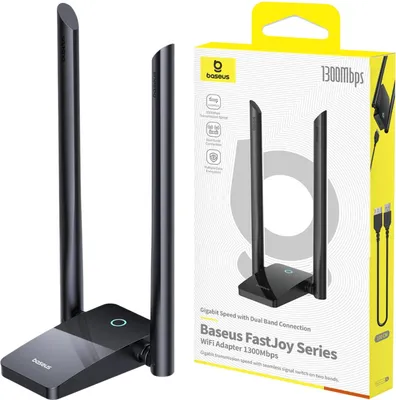 Obrázok produktu pre Wireless Adapter Baseus FastJoy, Dual Band, Wi-Fi 6, 1300Mbps, Black B01317600111-05