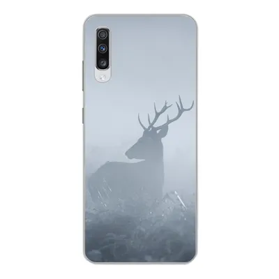 Produktbild von MuchoWow® Handyhülle Schutzhülle Hülle für Samsung Galaxy A70 Hirsche - Nebel - Wald Silikon Softcase Handy Hülle - Schutzhaube