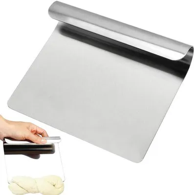 Productafbeelding van Unyqoos® Multifunctionele deegschraper van roestvrij staal 304 – ergonomische, roestbestendige keukenspatel, vaatwasmachinebestendig, geschikt voor bakken en koken
