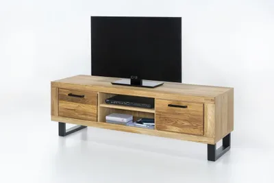 Produktbild von TV-Lowboard TV-Kommode Klara 170cm breit Wildeiche geölt Teilmassiv