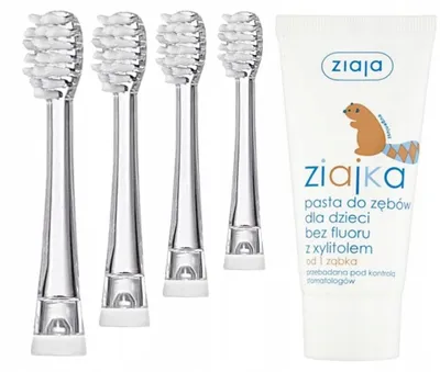 Produktbild von DeepWhite Zahnbürstenköpfe Seysso Baby Penguin 4er Set + ZIAJKA