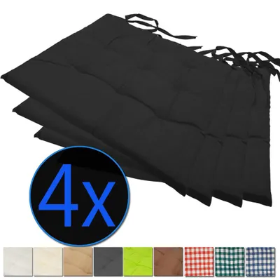 Produktbild von Stuhlkissen Nizza 38x38 cm 4er Pack Sitzkissen mit Steppung, Farbe:Anthrazit