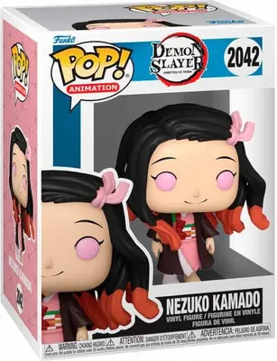 A Funko Pop! vinyl figure of Nezuko Kamado from Demon Slayer, shown in its original packaging.