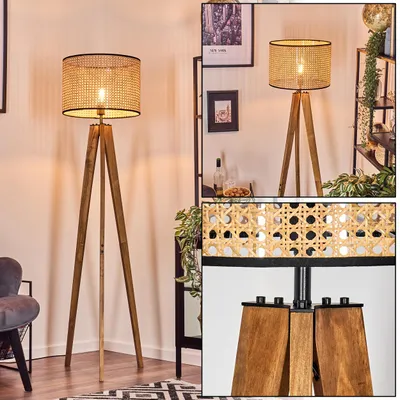 Produktbild von Casalina Stehlampe aus Holz/Metall/Wiener Geflecht in Natur/Schwarz