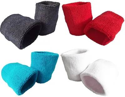 Produktbild von Schweißableitende Armbänder für Sport, halten Handgelenk trocken, 1 Paar, 8 cm Breite