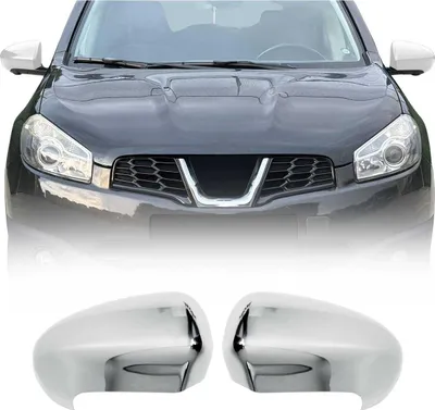 Image de Coques de rétroviseurs Couverture de rétroviseur pour Nissan Qashqai +2 2008-2014 Chrome ABS Argent