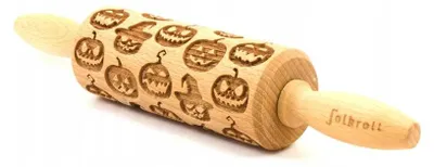 Produktbild von Folkroll Kinder Holz-Teigrolle Halloween Muster