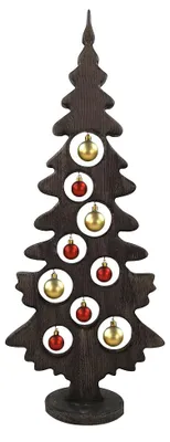 Produktbild von Christbaumschmuck auf Sockel mit Kugeln gebeizt 75 x 30 cm
