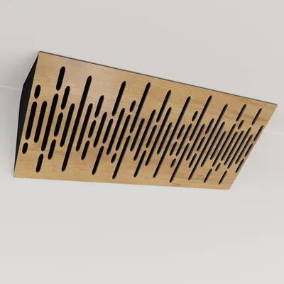 Immagine prodotto di Confezione da 2 – Trappola acustica angolare stretta con rivestimento in velluto | 23x50x10 cm | Riflessione - Isolamento acustico | [WAVE (Horizont) - Rovere | Nero]