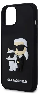 Image de Karl Lagerfeld, coque 3D Karl & Choupette iPhone 13 Karl protection élégante, noir