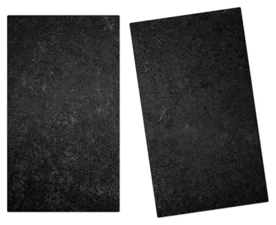 Produktbild von Spritzschutz Herdabdeckplatte Schneidebrett aus Glas Metallmuster Schwarz 2-Teilig (60x52cm)