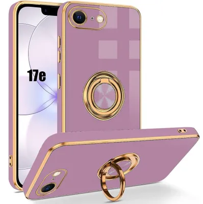 Image de Coque pour iPhone 17e, Protection Silicone Antichoc Anti-Rayures Slim avec Anneau - Violet