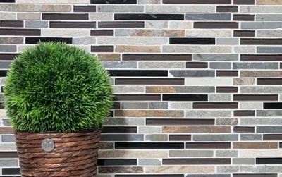 Produktbild von Handmuster Mosaikfliese Transluzent beige braun grau schwarz Verbund Glasmosaik Crystal Stein MOS86-0206_m