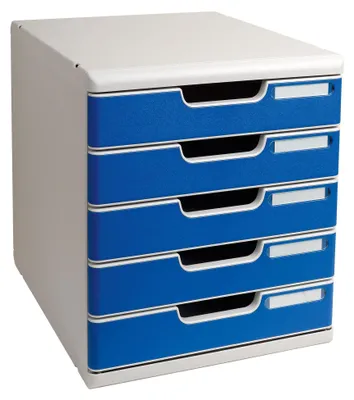 Zdjęcie produktu dla Exacompta 301003D, Polistyren, Niebieski, Szary, A4, A3, A4, 5 szuf., Broszura, Katalog, Koperta, Płaski dokument, Folder, Wiszący folder, List, Note, Papier, Picture