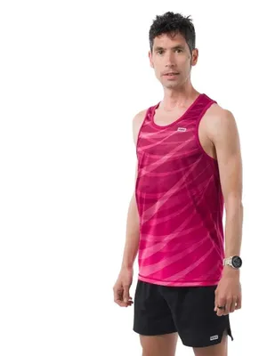 Image de T-shirt sans manches pour la course à pied 42k, couleur rose, taille M