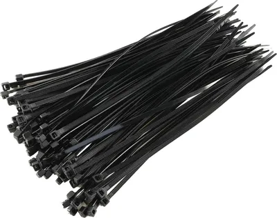 Produktbild von Kabelbinder 200mm x 3,5mm schwarz 100er Pack hohe Zugkraft UV fest