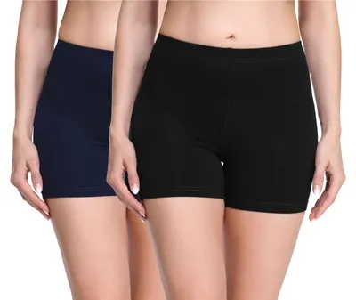 Produktbild von Merry Style Damen Shorts Radlerhose Boxershorts aus Viskose 2Pack MS10-283(Schwarz/Marineblau (2Pack), XL)