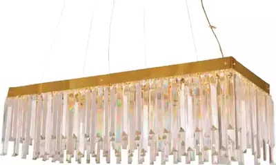 Image de Lustre cristal de luxe or suspension lampe de salon