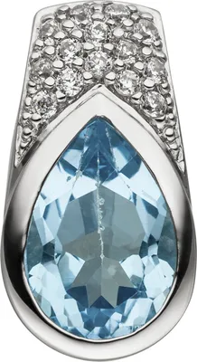 Produktbild von JOBO Anhänger 925 Silber 1 Blautopas hellblau blau 14 Zirkonia