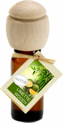 Produktbild von Piccolino Duftöl – Handgefertigt mit Buchenholzverschluss | Ätherische Öle Limette Woody 10 ml