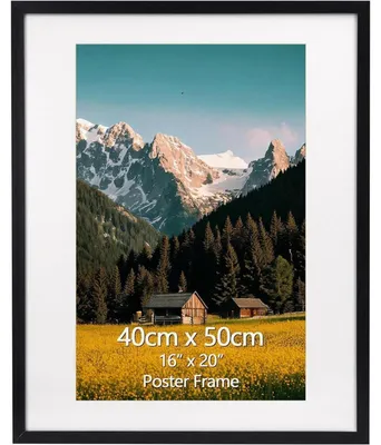 Obrázek produktu pro Rám na obrázek, rozměr 40x50 cm, černý, s paspartou, určený k zavěšení na zeď