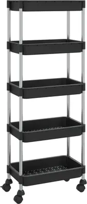 Obrázek produktu pro vidaXL Kuchyňský vozík 5 polic černý 42x29x128 cm Železo a ABS