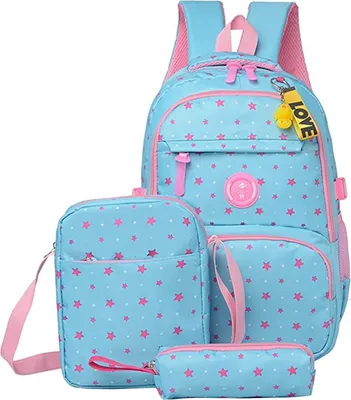 Produktbild von Schulrucksack für Teen Girls Schultaschen Leichte Kinder Mädchen, Leinwand Pentagramm Rucksack Süße Mädchen Rucksäcke Schule Umhängetaschen Rucksack Klasse 3-6