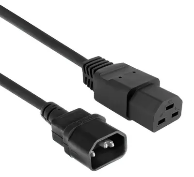 Produktbild von ACT Netzkabel C14 - C21 IEC60320 schwarz 1 m, 1 m, C14-Koppler, C21-Koppler, 250 V, 10 A
