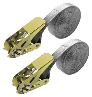 Produktbild von Spanngurte mit Ratsche 2 Stück 6m Grau 800kg 25mm für Motorrad Auto Anhänger