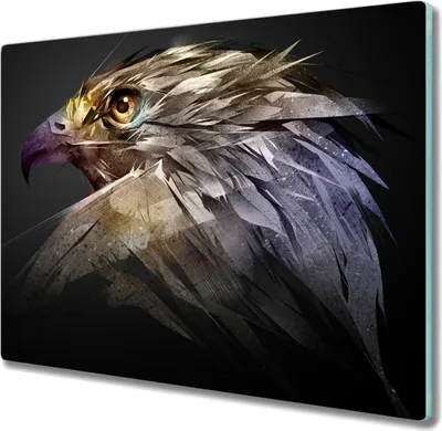 Produktbild von Coloray Herdabdeckplatte 60x52 cm Schneidebrett Kochplattenabdeckung Küchenbrett Hackbrett - Adler Vogel