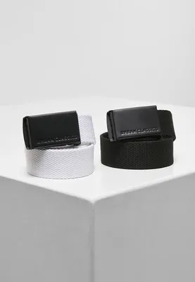 Obrázek produktu pro Pánský opasek Urban Classics Canvas Belt Kids 2-Pack black+white - UNI