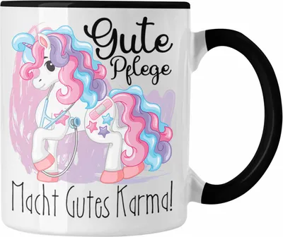 Produktbild von Trendation - Pflegerin Tasse Geschenk Altenpfleger Frauen Geschenkidee Pflegekraft Pflege (Schwarz)