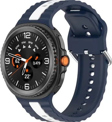 Produktbild von Für Samsung Galaxy Watch 8 / 8 Two Color Silikon Ersatz Smart Watch Armband Blau / Weiß