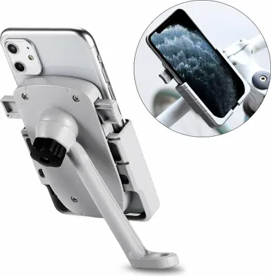 Produktbild von 360 Grad Verstellbarer Halterung Universal Fahrrad Handyhalterung Handyhalter für Rückspiegel Halter Fahrrad Smartphone Fahrradhalterung Weiß