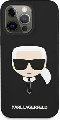 Zdjęcie produktu dla Karl Lagerfeld Silicone Ikonik Karl`s Head - Etui iPhone 13 Mini (czarny)